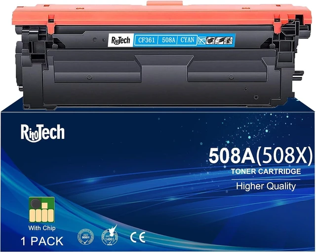 Alt view image 8 of 14 - 508A Cyan Toner Cartridge, Replacement Compatible for HP 508A 508X CF361A CF361X for Color LaserJet Enterprise M553 M552 Color LaserJet Enterprise MFP M577 Series Printer,with Smart Chip (1-Pack)