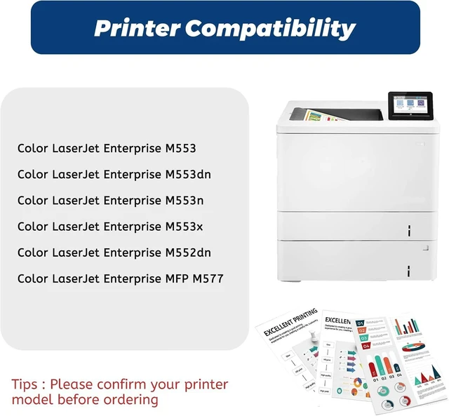 Alt view image 9 of 14 - 508A Cyan Toner Cartridge, Replacement Compatible for HP 508A 508X CF361A CF361X for Color LaserJet Enterprise M553 M552 Color LaserJet Enterprise MFP M577 Series Printer,with Smart Chip (1-Pack)