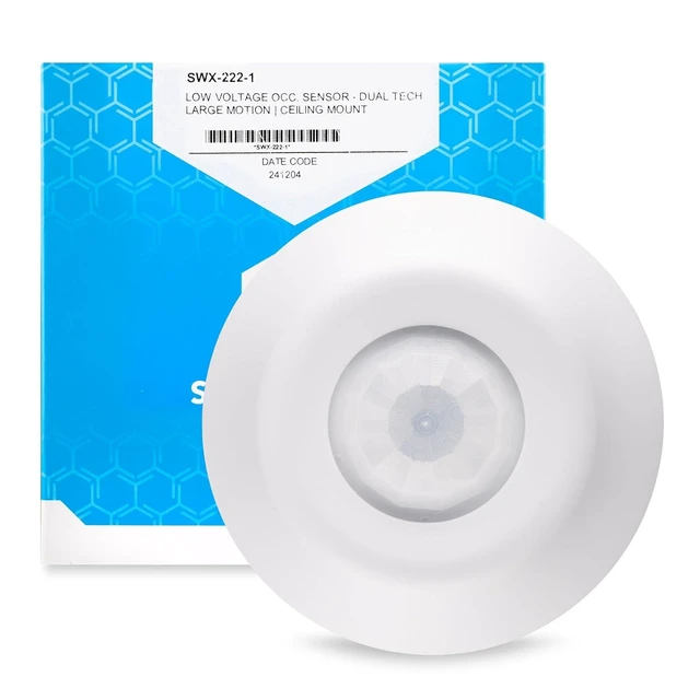 Alt view image 8 of 14 - Ceiling Mount Occupancy Motion Sensor, SWX-221-1, Passive Dual Technology Detection, PIR & Acoustic, Large Motion Detection - 360 Degree, 12-24 VDC Low Voltage, Made in The USA