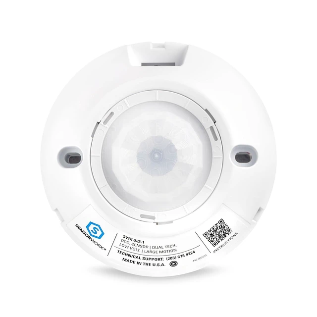 Alt view image 9 of 14 - Ceiling Mount Occupancy Motion Sensor, SWX-221-1, Passive Dual Technology Detection, PIR & Acoustic, Large Motion Detection - 360 Degree, 12-24 VDC Low Voltage, Made in The USA