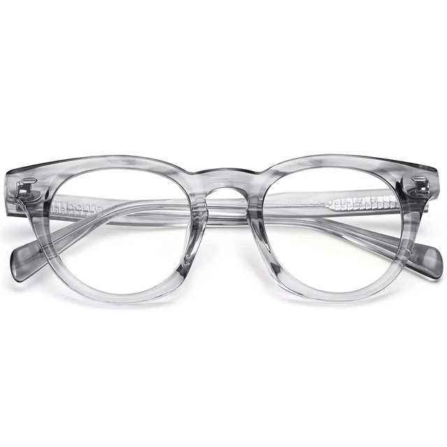 Alt view image 7 of 10 - Dollger Blue Light Glasses for Women Men Round Frame Retro Blue Light Blocking Computer Blue Screen Glasses Striped gray
