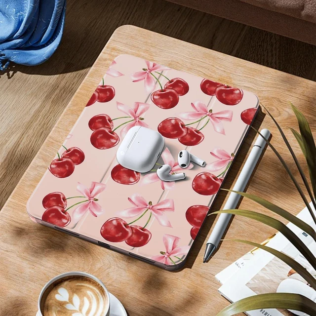 Alt view image 10 of 10 - MAYCARIKawaii Girly Bowknot Case for Ipad Pro 4Th Gen/3Rd/2Nd Cute Cherry Bows Cover for Ipad 11 Inch Ipad Pro(2022/2021/2020) Pretty Aesthetic Shell Soft Shockproof Case with Pencil Holder