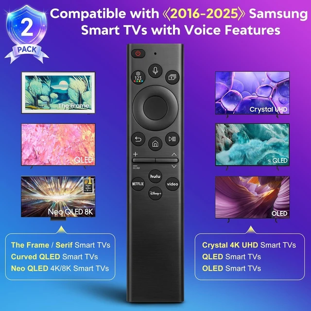 Alt view image 7 of 10 - Replacement-Voice-for-Samsung-Smart-TV-Remote-Control-Universal BN59-01385A Compatible with Samsung Frame Curved QLED Crystal UHD TVs