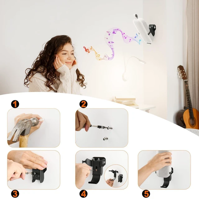 Alt view image 10 of 10 - TXEsign Wall Speaker Mount for Bose SoundLink Flex/Bose New SoundLink Flex 2nd Gen, Metal Wall/Ceiling Mount Angle Adjustable Speaker Bracket Holder