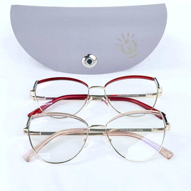 Alt view image 9 of 10 - HAPPY EYES Blue Light Blocking Eyeglasses for Women Computer Glasses for Eye Strain Relief Frame for Work, Gaming & Study (Red)