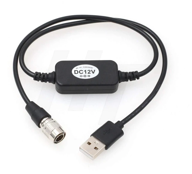 Alt view image 2 of 2 - HangTon PowerBank 5V 2A USB to Hirose 4 Pin Male 12V DC Power Cable for Zoom F4 F8 F8N Zaxcom (12 inch)