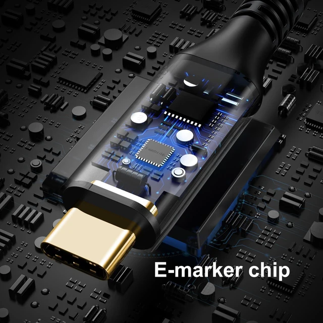 Alt view image 10 of 10 - SKW USB C to USB C 3.1 Cable, High Speed Type C 10Gbps 4K Video Data Transfer 60W(5A) Charger Cable with E-Marker 9.8ft / 3M