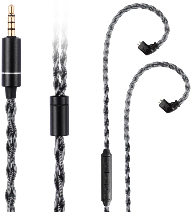 Alt view image 6 of 10 - FAAEAL IEM Cable,Monocrystalline Copper Silver Plated Cable,QDC-C Pin in Ear Monitor Cords for K&Z ZSN PRO X AS12 AS16 CCA CA10 etc Recessed 2pin 4.2ft 3.5mm w/mic