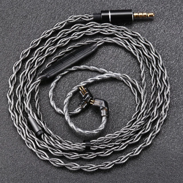 Alt view image 7 of 10 - FAAEAL IEM Cable,Monocrystalline Copper Silver Plated Cable,QDC-C Pin in Ear Monitor Cords for K&Z ZSN PRO X AS12 AS16 CCA CA10 etc Recessed 2pin 4.2ft 3.5mm w/mic