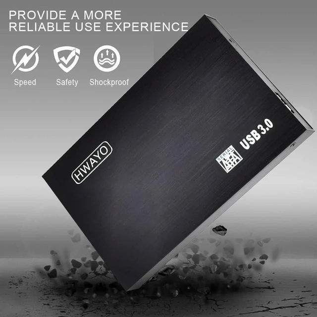 Alt view image 9 of 10 - HWAYO 2.5'' 320GB Ultra Slim Portable External Hard Drive USB3.0 HDD Storage for Xbox One Consle, PC, Laptop (Black)