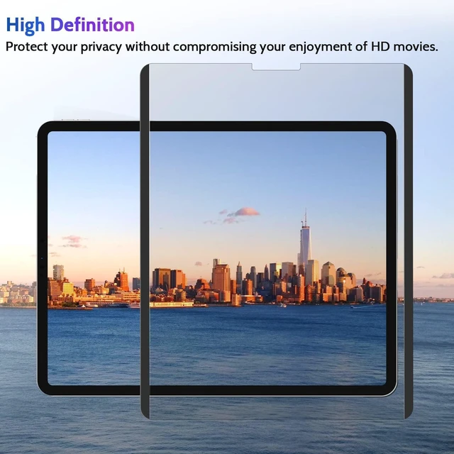 Alt view image 9 of 10 - Peslv Magnetic Privacy Screen Protector for iPad Pro 12.9 Inch 2018 2020 2021 2022, Removable Anti Blue Light Glare Spy Private Filter