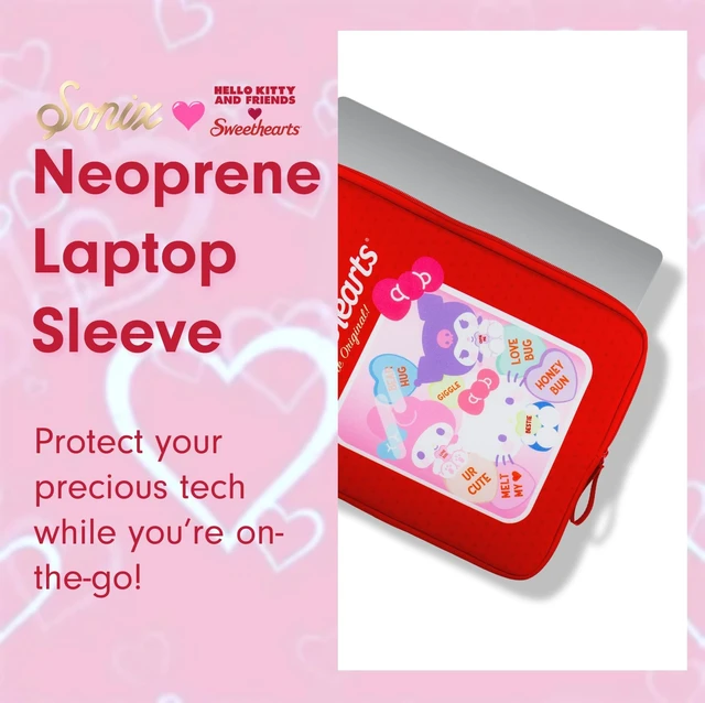Alt view image 10 of 10 - Sonix x Sanrio Slim Laptop Sleeve 16 inch, Neoprene Computer Cover Case, Protective Tech Bag ^^ Hello Kitty and Friends x Sweethearts 15" - 16"