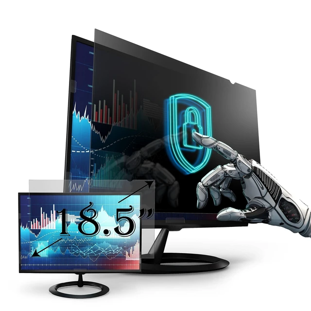 Alt view image 6 of 10 - Privacy Screen Filter for 18.5 Inches (Screen Measured Diagonally) Desktop Computer Monitor, Aspect Ratio 16:9 (16.14 inch width x 9.09 inch height)