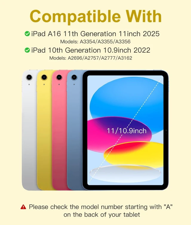 Alt view image 7 of 10 - Hamile for iPad 11th 10th Generation Case with Keyboard - 7 Colors Backlit Wireless Detachable Folio Keyboard Cover with Pencil Holder for iPad 11-inch A16 2025 10th Gen 10.9 Inch 2022 (Yellow)