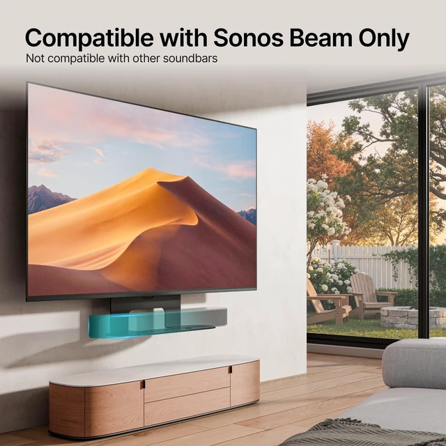 Alt view image 7 of 10 - Soundbar TV Mount Compatible with Sonos Beam, Holds Up to 11 lbs, Soundbar Mount for Surround Sound, Under TV Installation, Black