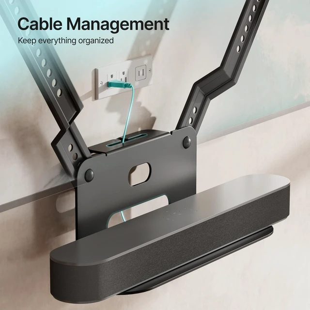 Alt view image 9 of 10 - Soundbar TV Mount Compatible with Sonos Beam, Holds Up to 11 lbs, Soundbar Mount for Surround Sound, Under TV Installation, Black