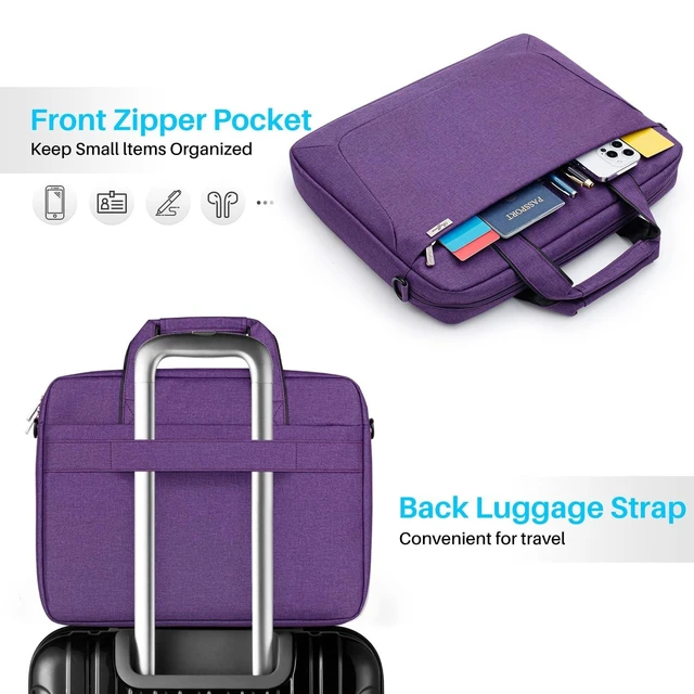 Alt view image 10 of 10 - BAFFINA 15.6 16 Inch Laptop Shoulder Bag for Men Women,Waterproof Computer Carrying Case Messenger Bag with Strap,Laptop Briefcase for 14-15-16 In MacBook/Chromebook/Notebook Hp Dell Acer Asus,Purple