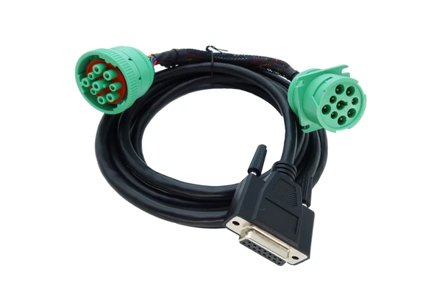 Alt view image 6 of 10 - MITOB DB15 to Green Type 2 J1939 Male and Female Splitter Y Cable for Truck ELD Device