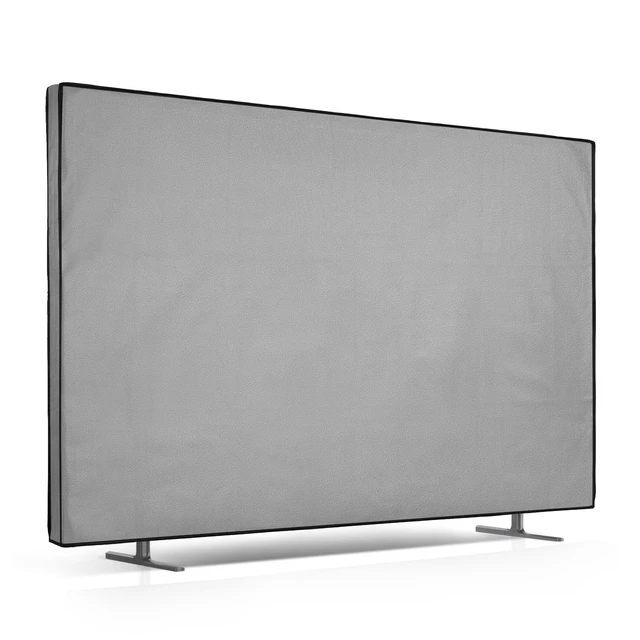 Alt view image 6 of 10 - kwmobile Indoor 85" TV Cover Television Dust Cover Screen Protector TV Screen Dust Protection Synthetic Fabric Light Grey