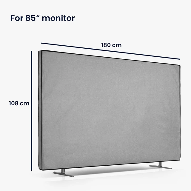 Alt view image 10 of 10 - kwmobile Indoor 85" TV Cover Television Dust Cover Screen Protector TV Screen Dust Protection Synthetic Fabric Light Grey