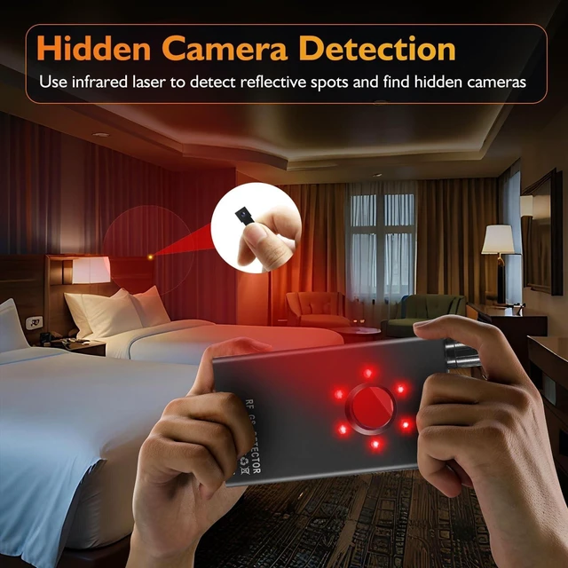 Alt view image 8 of 10 - JMDHKK Hidden Camera Detector, Bug Detector, Magnetic Field Detector for Privacy Protection Listing Device in Hotel (Black)