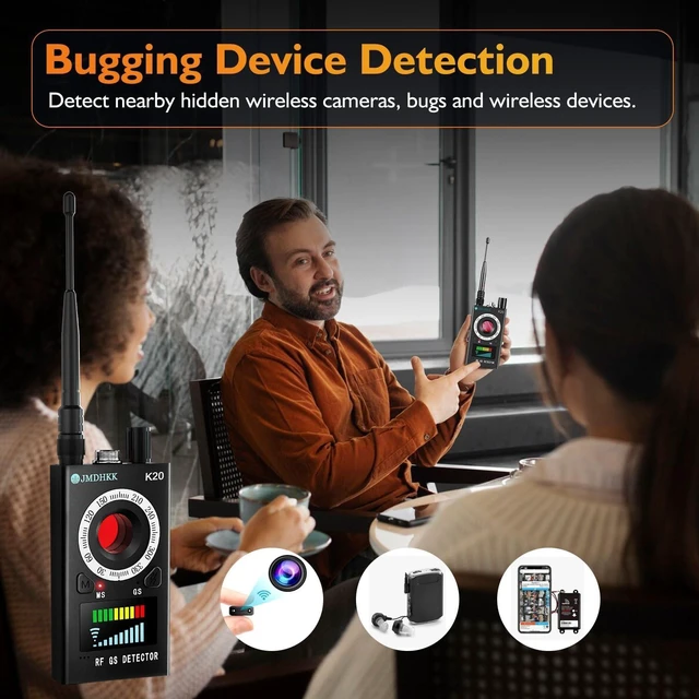 Alt view image 10 of 10 - JMDHKK Hidden Camera Detector, Bug Detector, Magnetic Field Detector for Privacy Protection Listing Device in Hotel (Black)