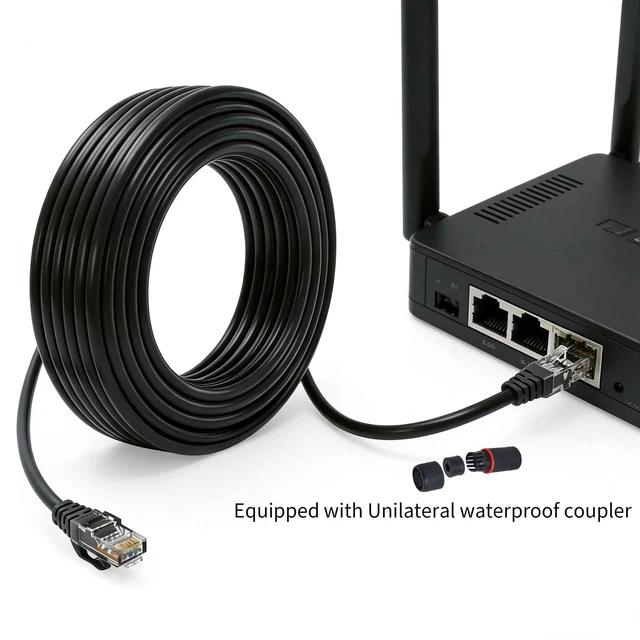 Alt view image 8 of 10 - GWFIBER Cat 6 Ethernet Cable 100 ft,PoE Cable High Speed 10Gbps LAN RJ45 Network Cable LAN Cable 100ft for Indoor IP Camera Cable Router, VoIP Internet Cable 30m Long ethernet Cable 100ft Black 4PCS