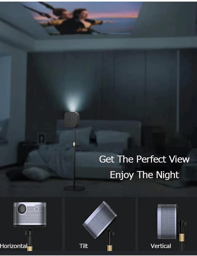 Alt view image 8 of 10 - HIBORI Projector Stand - Adjustable Height Universal Ceiling Mount Compatible with EPSON, XGIMI, VANKYO, Jinhoo, AuKing