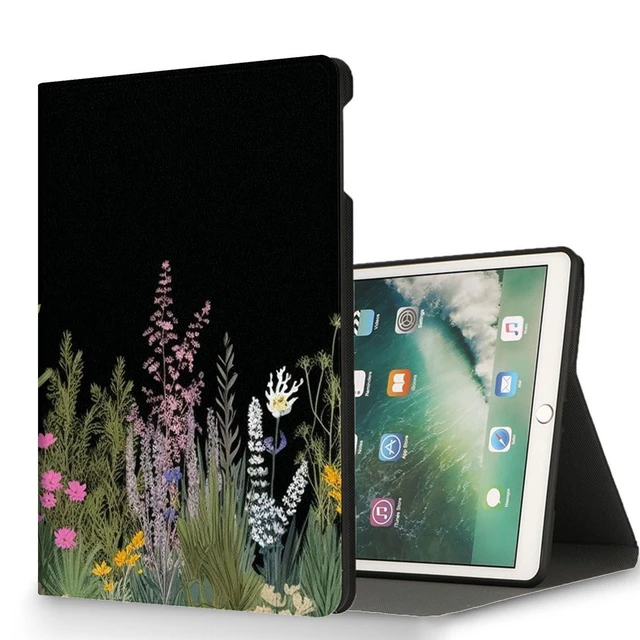 Alt view image 6 of 10 - RUUHLJLET Case for iPad Air 3/Pro Generation (2019/2017) 10.5 Inch iPad Cover,Automatic Wake/Sleep,Adjustable Stand Protective Cover for Apple iPad 10.5" - Weeds