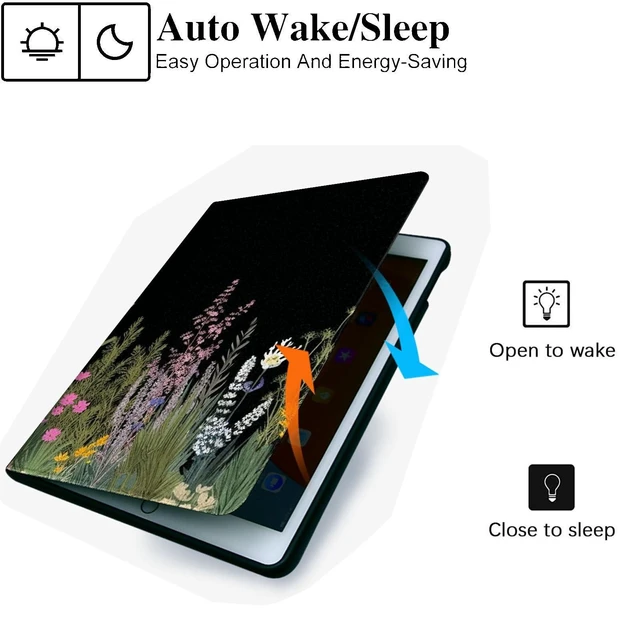 Alt view image 7 of 10 - RUUHLJLET Case for iPad Air 3/Pro Generation (2019/2017) 10.5 Inch iPad Cover,Automatic Wake/Sleep,Adjustable Stand Protective Cover for Apple iPad 10.5" - Weeds