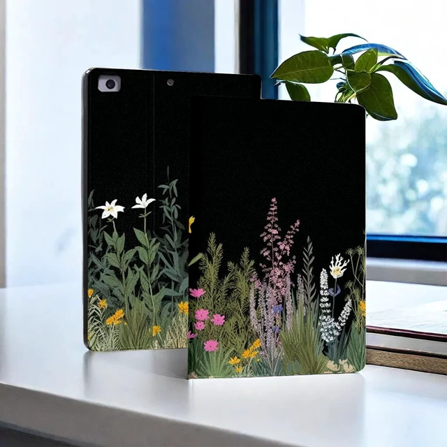 Alt view image 9 of 10 - RUUHLJLET Case for iPad Air 3/Pro Generation (2019/2017) 10.5 Inch iPad Cover,Automatic Wake/Sleep,Adjustable Stand Protective Cover for Apple iPad 10.5" - Weeds