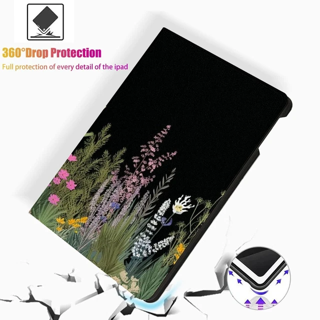 Alt view image 8 of 10 - RUUHLJLET Case for iPad Air 3/Pro Generation (2019/2017) 10.5 Inch iPad Cover,Automatic Wake/Sleep,Adjustable Stand Protective Cover for Apple iPad 10.5" - Weeds