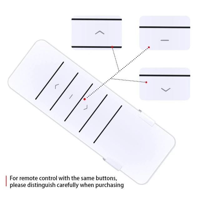 Alt view image 9 of 10 - AC123-01 RF 433.92 Wireless Remote Control, Single Channel Blinds Controller for Roller Shades/Blinds