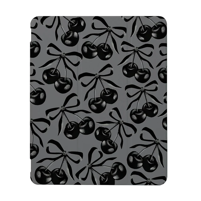Alt view image 6 of 10 - Black Cherry Bow Case Compatible with IPad 9th 8th 7th Generation 10.9 Inch 2021/2019/2018,Funny Cover with Trifold Stand + Pencil Holder for Boys Girls,iPad 10.9in 2022