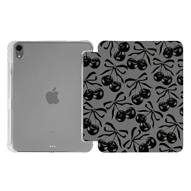 Alt view image 8 of 10 - Black Cherry Bow Case Compatible with IPad 9th 8th 7th Generation 10.9 Inch 2021/2019/2018,Funny Cover with Trifold Stand + Pencil Holder for Boys Girls,iPad 10.9in 2022