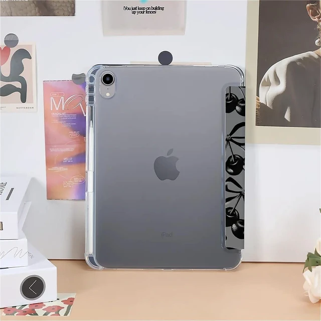 Alt view image 9 of 10 - Black Cherry Bow Case Compatible with IPad 9th 8th 7th Generation 10.9 Inch 2021/2019/2018,Funny Cover with Trifold Stand + Pencil Holder for Boys Girls,iPad 10.9in 2022