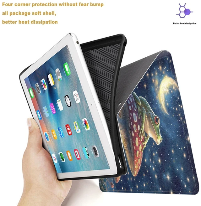 Alt view image 7 of 10 - CMZLFHKO Tablet Case for iPad 10.2 Inch (9th/8th/7th Gen),Shockproof Protective Cover with Stand,Auto Wake/Sleep,Mushroom Frog
