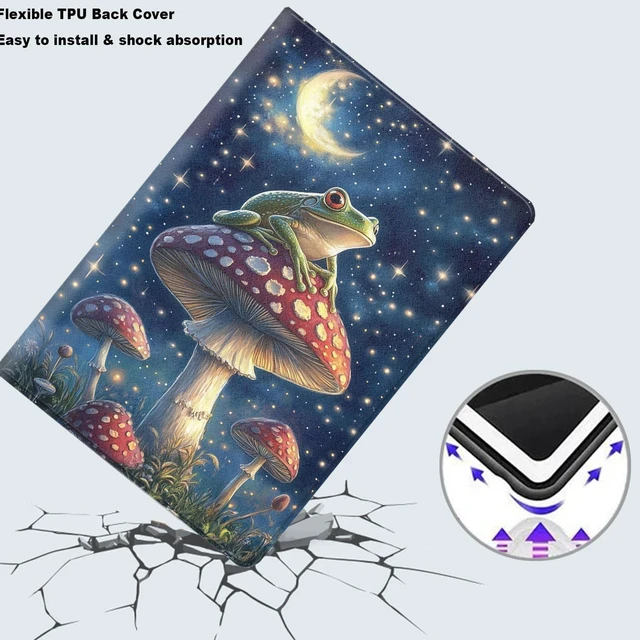 Alt view image 8 of 10 - CMZLFHKO Tablet Case for iPad 10.2 Inch (9th/8th/7th Gen),Shockproof Protective Cover with Stand,Auto Wake/Sleep,Mushroom Frog