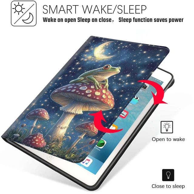 Alt view image 10 of 10 - CMZLFHKO Tablet Case for iPad 10.2 Inch (9th/8th/7th Gen),Shockproof Protective Cover with Stand,Auto Wake/Sleep,Mushroom Frog