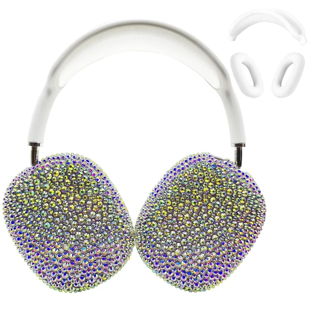 Alt view image 6 of 10 - 3 in 1 Bling Case for AirPods Max Cover - Luxurious Rhinestones Glitter Crystal Headphones Case for AirPods Max Ear Cups Cover Protective Accessories with Ear Pad/Headband for Girl - Clear