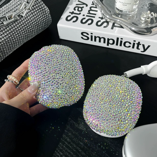 Alt view image 9 of 10 - 3 in 1 Bling Case for AirPods Max Cover - Luxurious Rhinestones Glitter Crystal Headphones Case for AirPods Max Ear Cups Cover Protective Accessories with Ear Pad/Headband for Girl - Clear