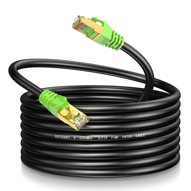 Alt view image 6 of 10 - LEKVKM Cat8 Ethernet Cable 50Ft Round S/FTP Outdoor&Indoor Heavy Duty High Speed Cat8 LAN Network Cable 40Gbps 2000Mhz