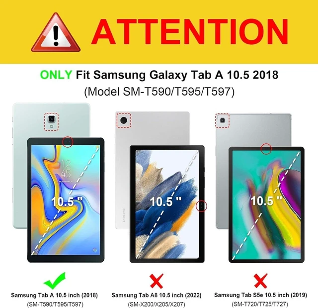 Alt view image 7 of 10 - Juaupepo Rugged Case for Samsung Galaxy Tab A 10.5" 2018 (SM-T590/T595/T597), Portable Hybrid Shock-Proof Cover with 360 Rotatable Hook&Loop Handle,Shoulder Strap (Blue)