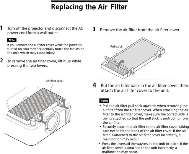 Alt view image 6 of 6 - Hoesthic Replacement for VPL-PHZ50 VPL-PHZ60 VPL-PHZ61 VPL-PHZ51 VPL-P620HZ VPL-P520HZ VPL-P630HZ VPL-P530HZ S0502764502 Projector Air Filter