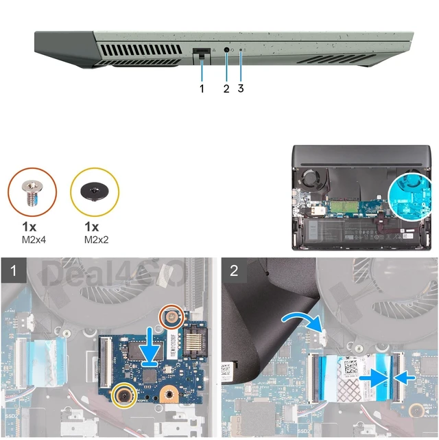 Alt view image 8 of 10 - Deal4GO Audio Jack Network Ethernet Port IO Board 7C6KC 91CKF Replacement for Dell G15 5511 5515 Alienware M15 R5 (RTX 3060)