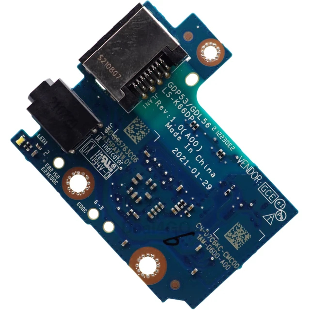 Alt view image 6 of 10 - Deal4GO Audio Jack Network Ethernet Port IO Board 7C6KC 91CKF Replacement for Dell G15 5511 5515 Alienware M15 R5 (RTX 3060)