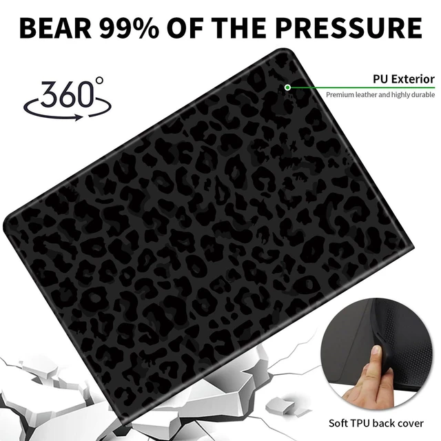 Alt view image 9 of 10 - ACWDMKH Case for Microsoft Surface Pro 11/10 / 9 13 Inch,PU Leather Cute Slim Folio Adjustable Stand Cover Case for Surface Pro 11th Edition AI,Black Green Leopard