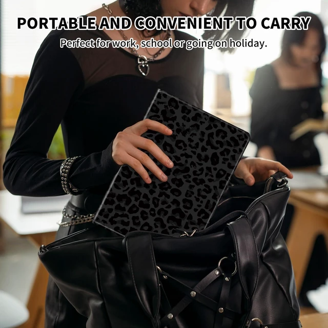 Alt view image 10 of 10 - ACWDMKH Case for Microsoft Surface Pro 11/10 / 9 13 Inch,PU Leather Cute Slim Folio Adjustable Stand Cover Case for Surface Pro 11th Edition AI,Black Green Leopard
