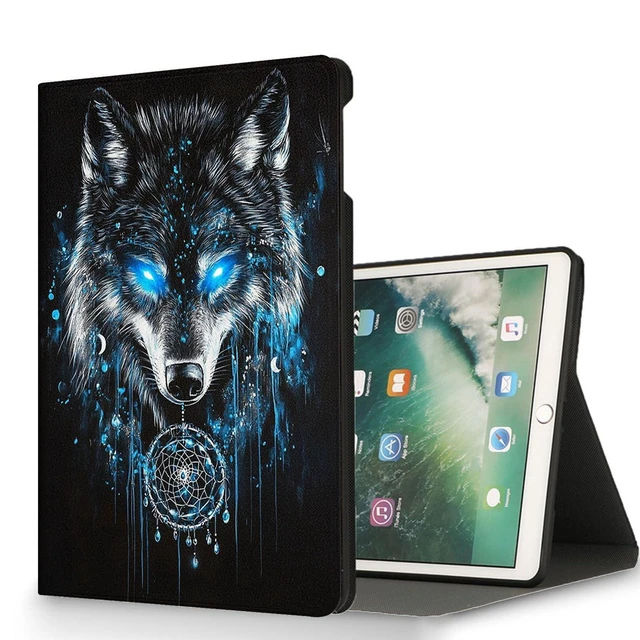 Alt view image 6 of 10 - RUUHLJLET Case for iPad 10th Generation (2022) 10.9 Inch iPad Cover,Automatic Wake/Sleep,Adjustable Stand Protective Cover for Apple iPad 10.9" - Dreamcatcher Wolf