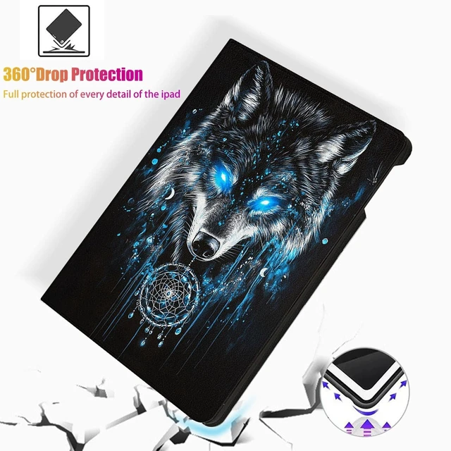 Alt view image 8 of 10 - RUUHLJLET Case for iPad 10th Generation (2022) 10.9 Inch iPad Cover,Automatic Wake/Sleep,Adjustable Stand Protective Cover for Apple iPad 10.9" - Dreamcatcher Wolf
